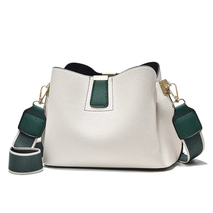 Bucket Bag – Soft Minimalist Shoulder Bag with Contrast Strap