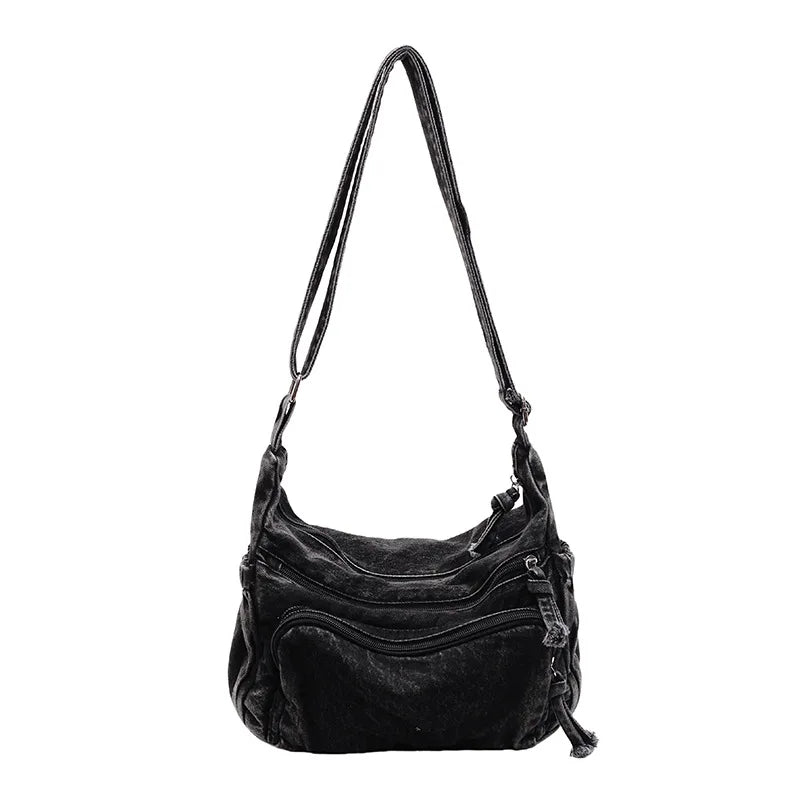 Denim Women S Large-Capacity Casual Crossbody Bag Student Commuting Tote Bag Crossbody