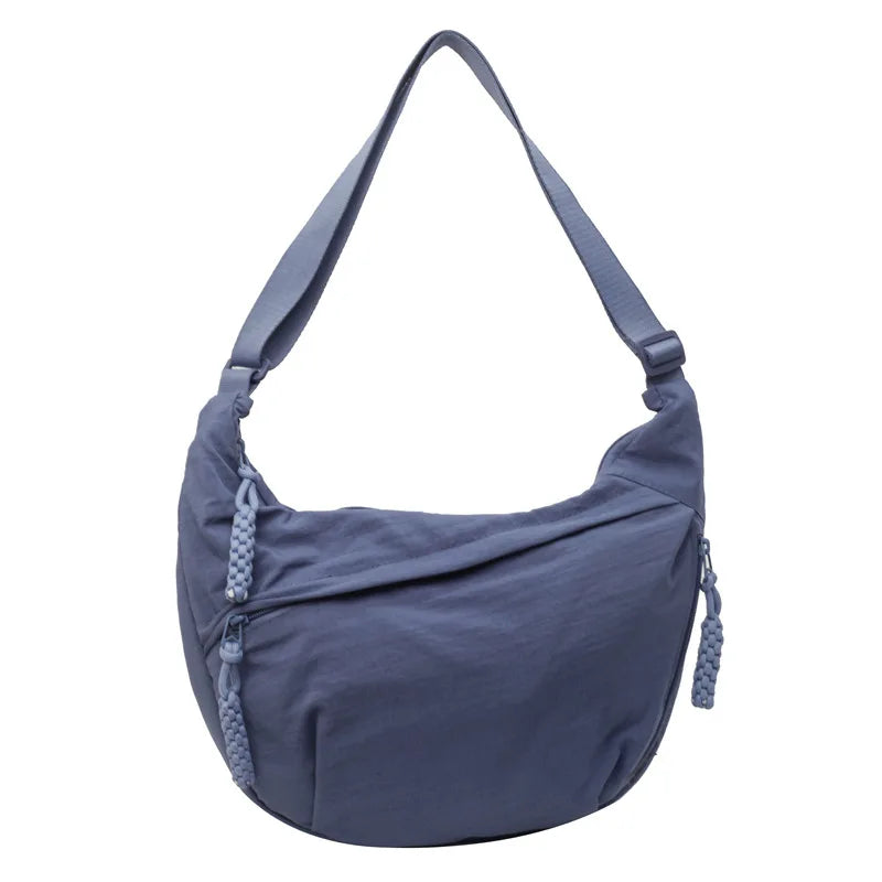 Nylon Crescent Crossbody Bag for Women – Lightweight & Large Capacity