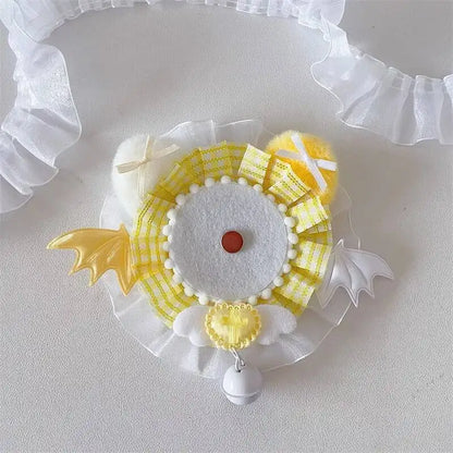Ita Bag Badge Display Stand – Handmade Lace Cat Ears Wings Decoration