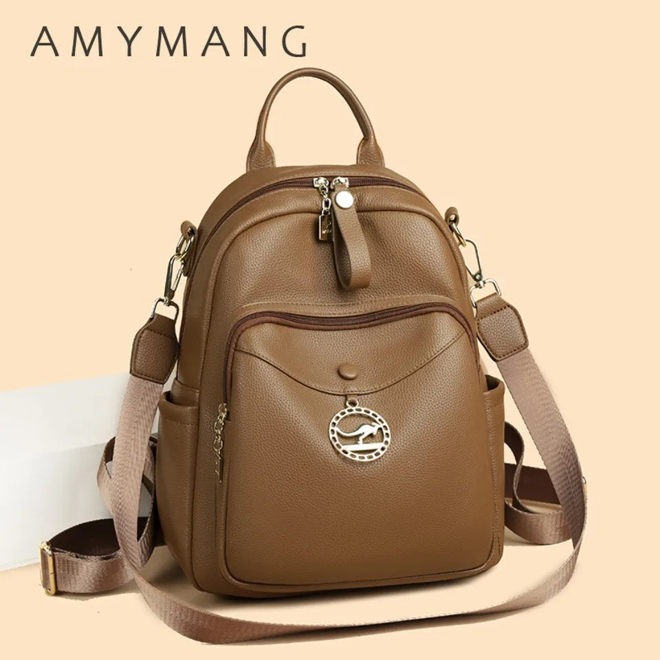 Large PU Leather Backpack for Women