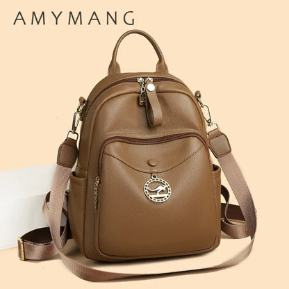 Large PU Leather Backpack for Women