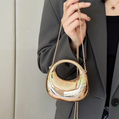 Glossy Mini Evening Bag with Chain Strap for Party & Wedding