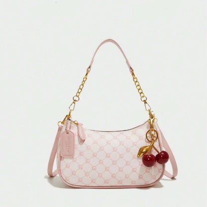 Monogram Shoulder Bag – Cherry Charm Mini Underarm Purse