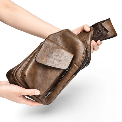 Men S Crossbody Bag Fashionable Multi-Layered Large-Capacity Waterproof Single-Shoulder Crossbody