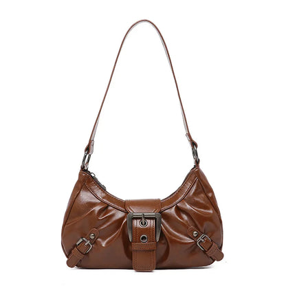 Y2k Retro Pleated Hobo Shoulder Bag Women Selling Maillard Style Underarm Clutch Handbags Travel