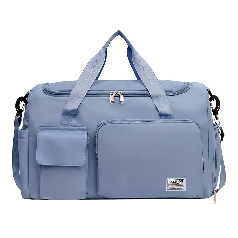 Women's Gym Bag with Shoe Compartment – Nylon Travel Duffel Bag