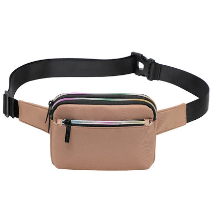 Women S Waist Bag Multi-Layer Large Capacity Zipper Waterproof Portable Breast - Waterproof