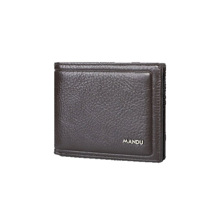 Men S Solid Color Large Capacity Security Brush Multi-Function Card Holder Small Change Storage