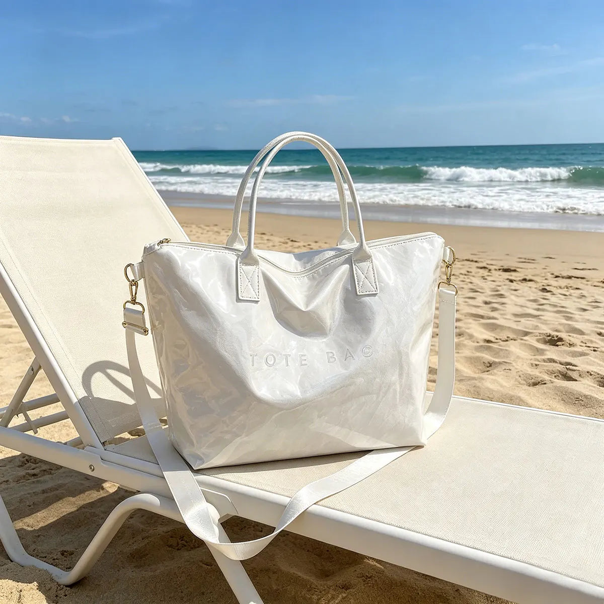 Trendy Personalized Large Capacity Transparent Pvc Tote Bag Outdoor Waterproof Jelly Daily Travel