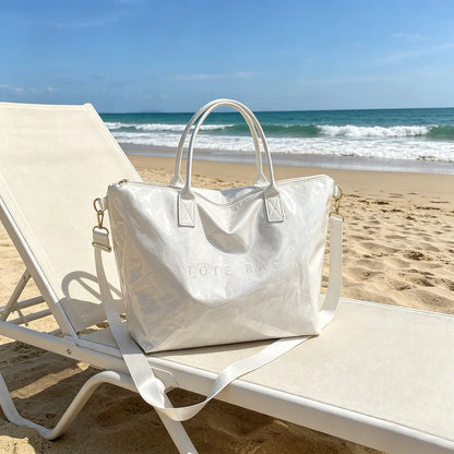 Trendy Personalized Large Capacity Transparent Pvc Tote Bag Outdoor Waterproof Jelly Daily Travel