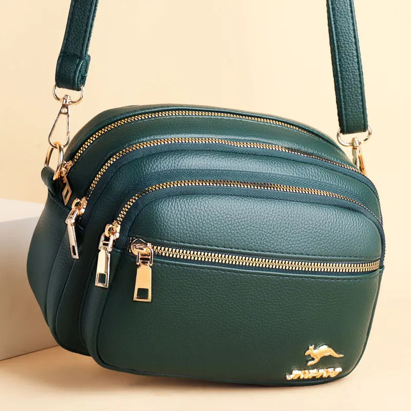 PU Leather Multi-Pocket Crossbody Bag for Women