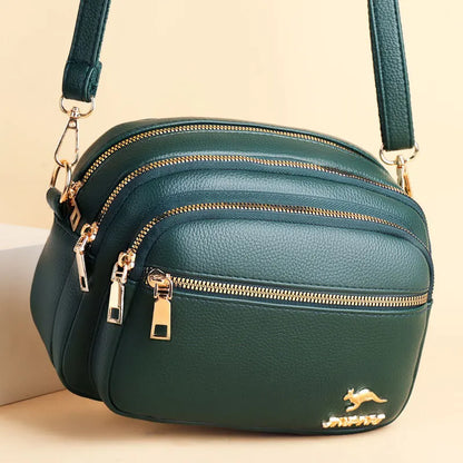 PU Leather Multi-Pocket Crossbody Bag for Women