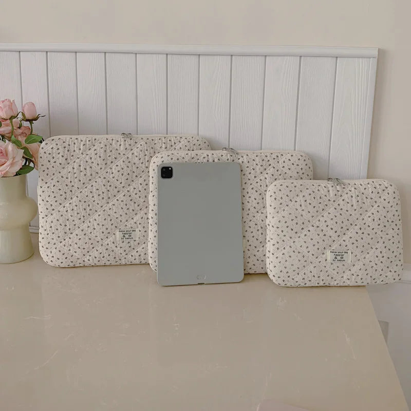 Casual Commute Laptop Sleeve Floral Quilted Shockproof Scratch Resistant Multi Size Clutch Bag Women