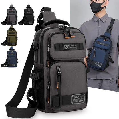 Men's Oxford Sling Chest Bag – Multi-Pocket Crossbody