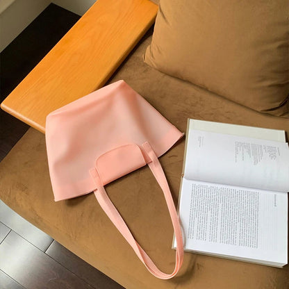 Summer Transparent Jelly Shoulder Bag Trendy Niche Macaron-Colored Handbag Simple Commuter Tote