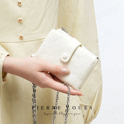 Purse Short Female Buckle Large Capacity Wallet Change Card Storage Multi-Function Chain Handheld