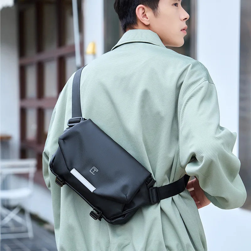 Men S Crossbody Bag Fashionable Waterproof Single-Shoulder Bag Men S Large-Capacity Casual Student
