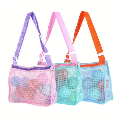 Colorful Hollow Crossbody Bag 1pcs Mesh Beach Bags Toilet Bag Adjustable Strap Summer Daily Phone