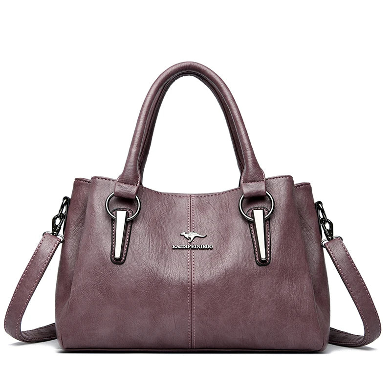 Genuine Leather Women's Handbag – Shoulder & Crossbody Tote