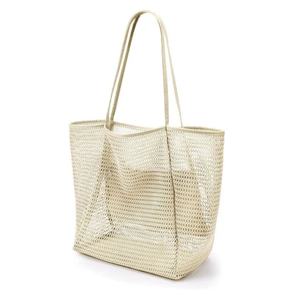 Lightweight Mesh Large Capacity Tote Bag Breathable Openwork Women Shoulder Purse