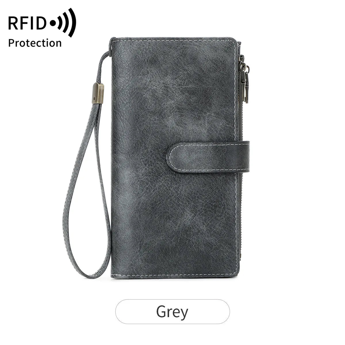 Rfid Anti-Theft Brush Women S Wallet Multi-Functional Three-Fold Long