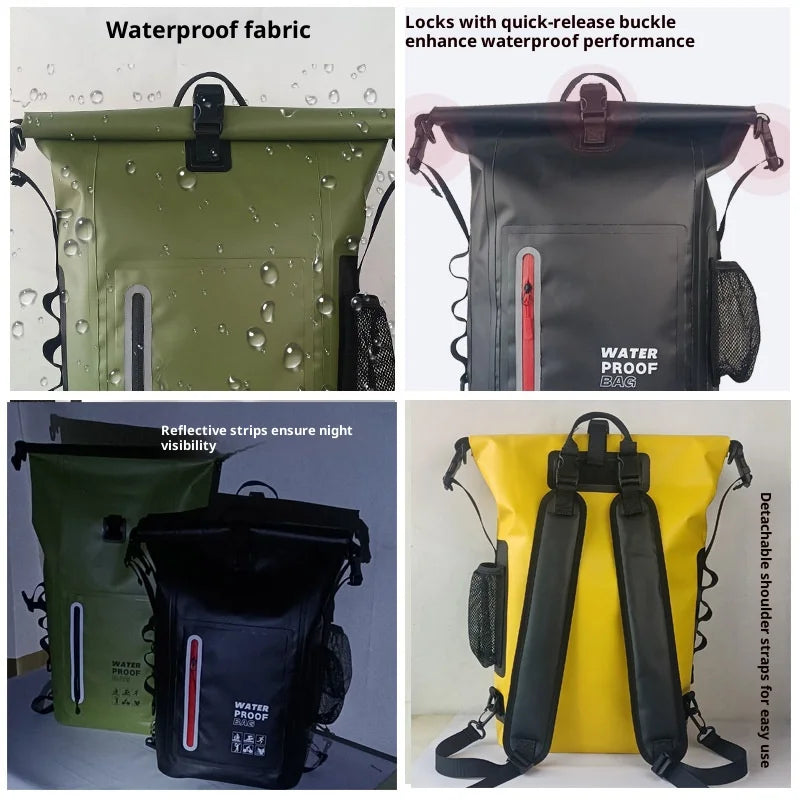 Pvc Waterproof Dry Bag Backpack Capacity Kayak Canoe Rafting Diving Beach Swimming Trekking Camping