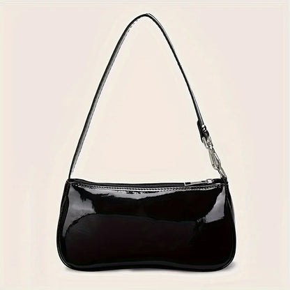 Patent Leather Underarm Bag – Minimalist Small Shoulder Purse