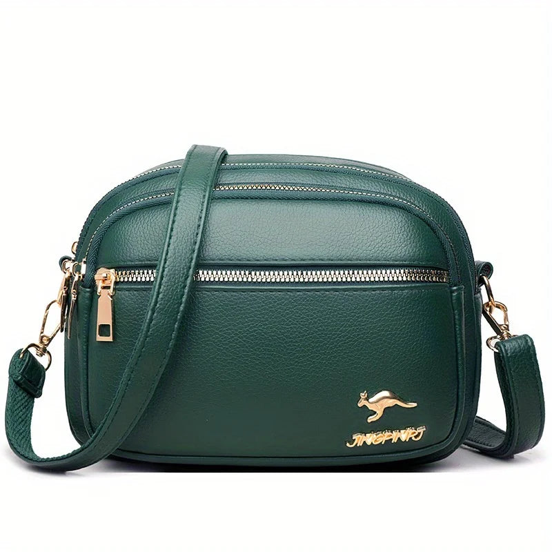 Multi-Pocket Crossbody Bag for Women – Soft Leather Shoulder Bag