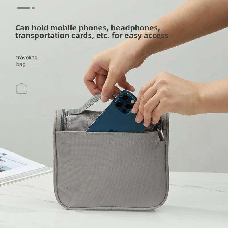 Hanging Travel Toiletry Bag – Waterproof Cosmetic Organizer with Hook