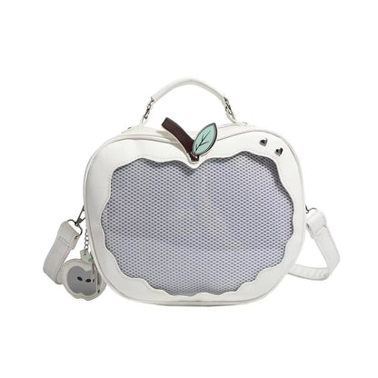 Apple-Shaped Ita Crossbody Bag – Transparent Window Shoulder Bag for Women