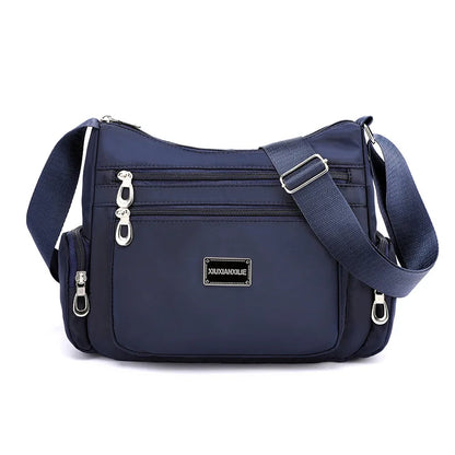Multi-Pocket Waterproof Nylon Crossbody Bag for Women