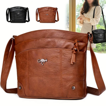 Crossbody Shoulder Bag for Women – Faux Leather Multi-Pocket