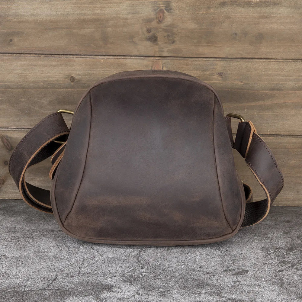 Crazy Horse Cowhide Men S Women Retro Crossbody Bag