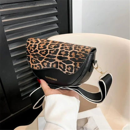 Fashionable Flip Cover Pu Leather Leopard Print Crossbody Bags Women