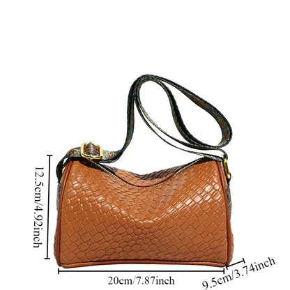Single Shoulder Armpit Bag Stylish Woven Woman Retro Simple Versatile Commuter Large-Capacity