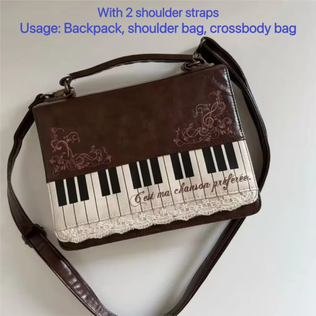 Piano Ita Bag – Vintage Brown Crossbody Shoulder Bag for Women