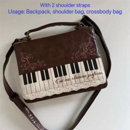Piano Ita Bag – Vintage Brown Crossbody Shoulder Bag for Women