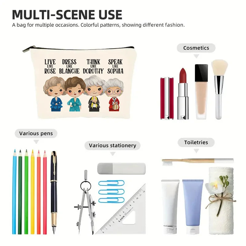 Cute Cartoon Makeup Bag Zipper Clutches Coin Purse Phone Cosmetic Bag Stationery Bag