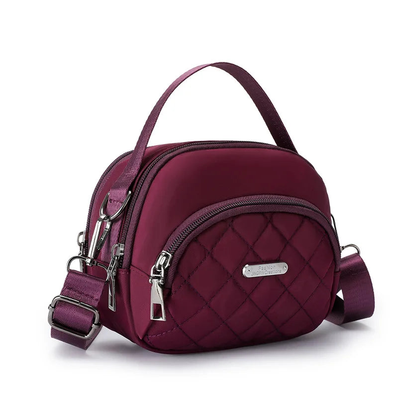 Waterproof Nylon Fabric Diamond-Shaped Single-Shoulder Crossbody Bag Ladies - Waterproof