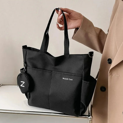 Stylish Large Capacity Tote Crossbody Bag Minimalist Shoulder Bag Small Detachable Coin Purse