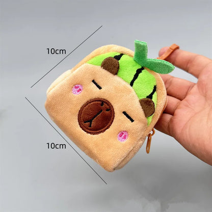 Capybara Plush Coin Purse – Cute Mini Zipper Pouch