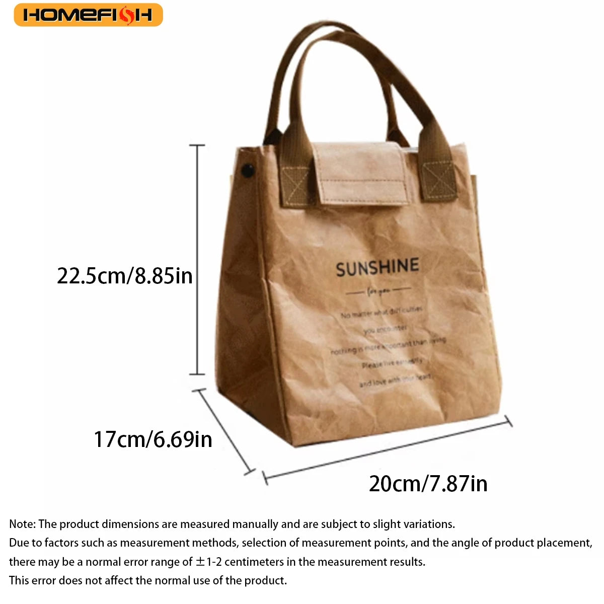 Homefish Paper Lunch Bag Waterproof Insulation Lengthen Thicken Aluminum Foil Japanese Handbag