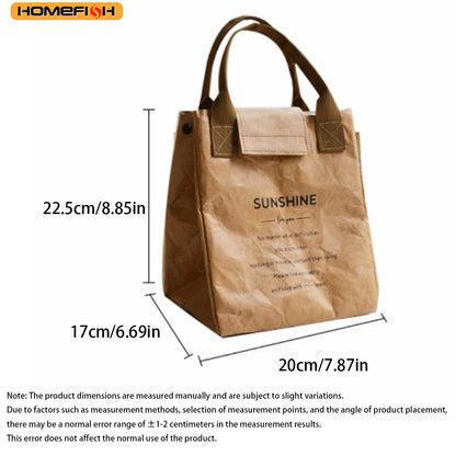 Homefish Paper Lunch Bag Waterproof Insulation Lengthen Thicken Aluminum Foil Japanese Handbag