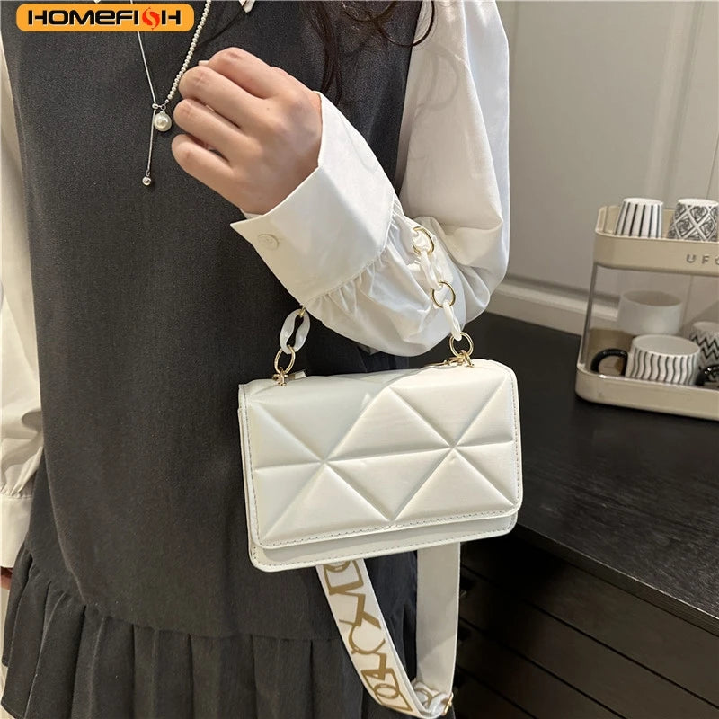 Homefish Women S Plaid Crossbody Bag Korean Style Solid Color Shoulder Small Square Bag