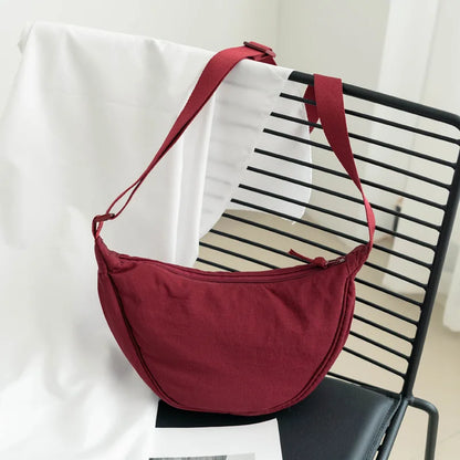 Nylon Crescent Crossbody Bag – Lightweight Women's Shoulder Bag
