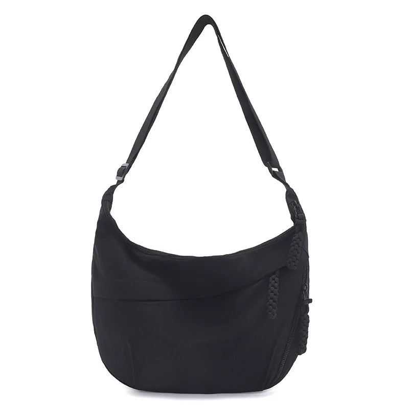 Crescent Crossbody Bag – Lightweight Nylon Shoulder Purse for Women