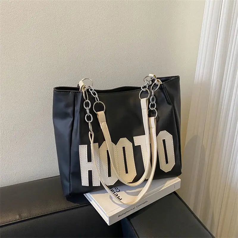 Harajuku Versatile Tote Bag Street Handbag Student School Bag Casual Large Capacity Women Shoulder