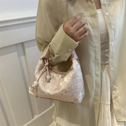 Floral Embroidered Tote Bag – Women's Large Capacity Shoulder Bag