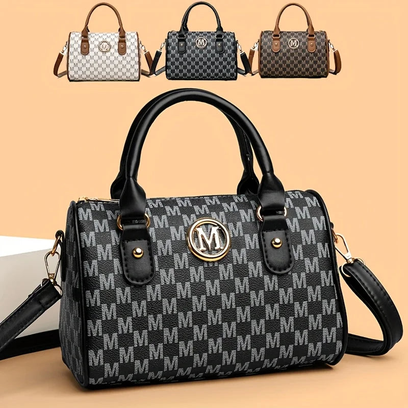 Perfect Women Mini Shoulder Bag Golden M Monogram Synthetic Faux Leather Crossbody Purse Work